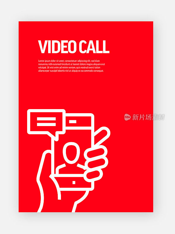Video Call Concept Template Layout Design. Modern Brochure, Book Cover, Flyer Design Template